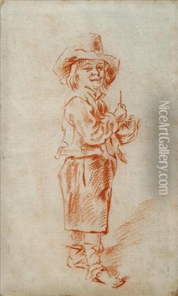 Portrait Of A Man Standing Oil Painting - Nicolaes Berchem