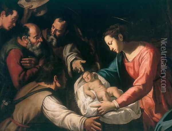Adoration of the Shepherds Oil Painting - Giovanni Francesco Guerrieri