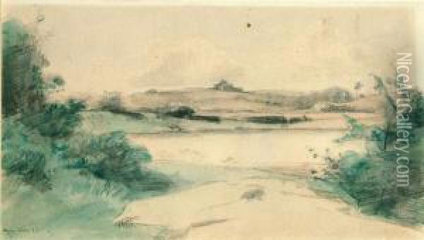 Landschaft Am Lago Di Tartaro. Oil Painting - Rudolf Schick