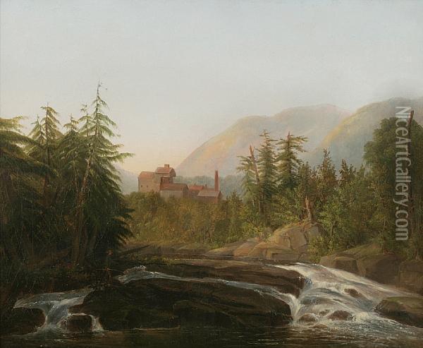 Mill By A River Oil Painting - William Howard Hart