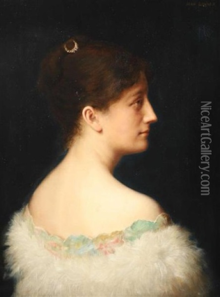 Portrait De Madame Schoen Nee Marie Schlumberger Oil Painting - Jean Benner