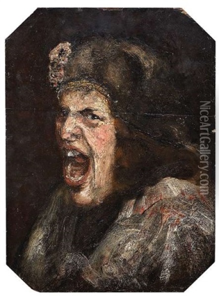 Schreiender Mann (study) Oil Painting -  Rembrandt van Rijn