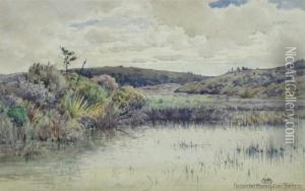 Estuary, Canterbury Oil Painting - William Menzies Gibb