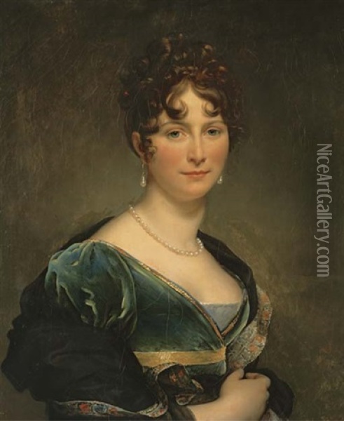 Portrait Of Baronesse Mathieu De Favier, Marquise De Jaucourt Oil Painting - Francois Pascal Simon Gerard