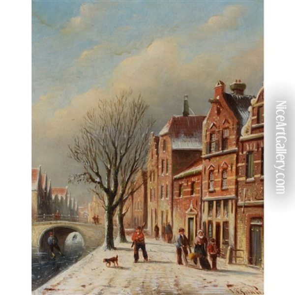 Keizersgracht Nr The Brouwersgracht, Amsterdam Oil Painting - Jan Jacob Spohler