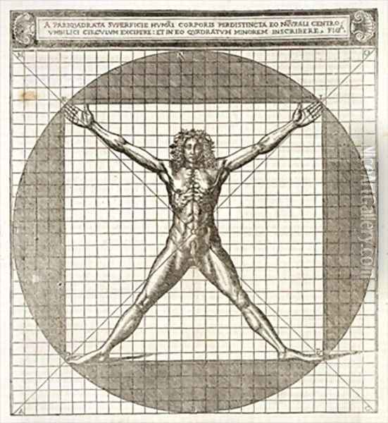 Ideal proportions revealed to be based on the human body Oil Painting - Cesare di Lorenzo Cesariano