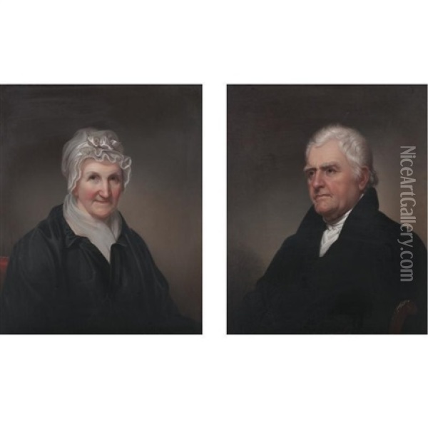 Portrait Of Nathan Lord (+ Portrait Of Mary Lord; Pair) Oil Painting - Rembrandt Peale