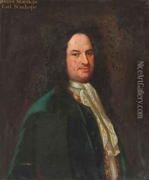 Portrait of James Stanhope Oil Painting - English School