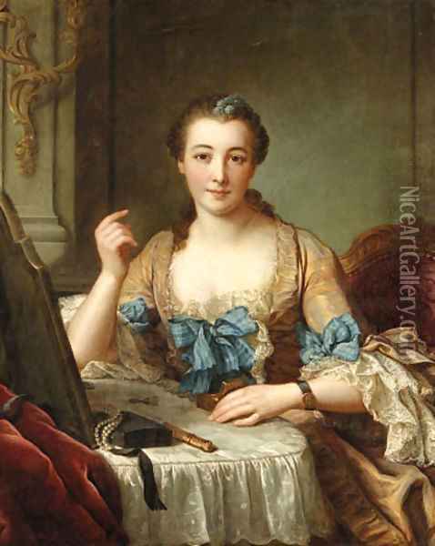 Portrait of the Marquise de Gast Oil Painting - Donatien Nonnotte