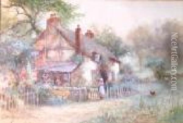 A Kentish Farm Oil Painting - Joseph Hughes Clayton