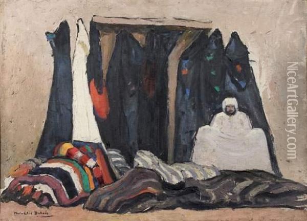 Le Marchand De Tapis A Marrakech Oil Painting - Paul Elie Dubois
