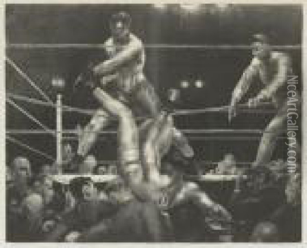 Dempsey And Firpo Oil Painting - George Wesley Bellows