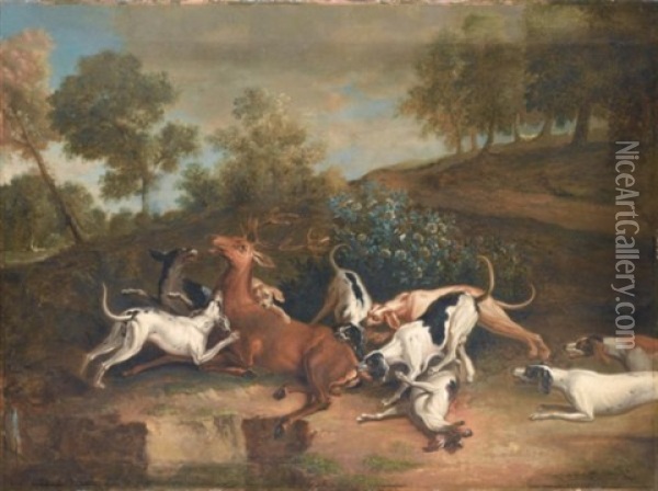 Chasse Au Cerf Oil Painting - Jean-Baptiste Oudry