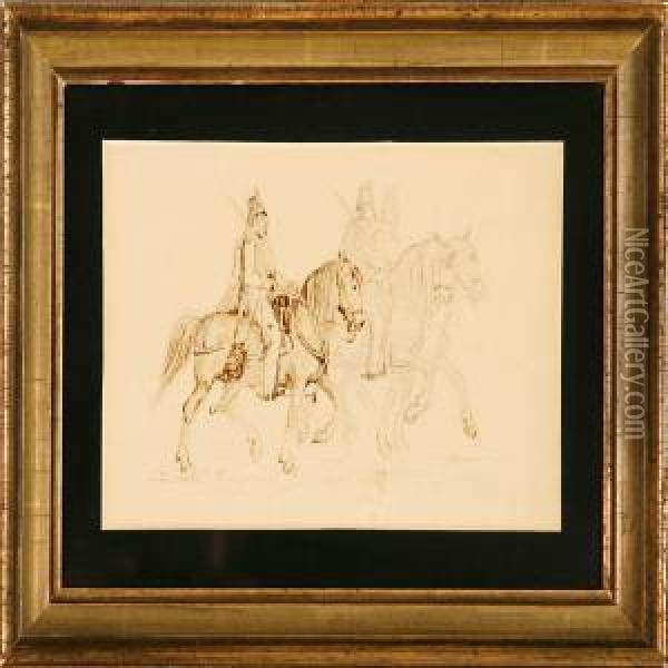Soldiers On Horseback Oil Painting - Theodore Esbern Philipsen