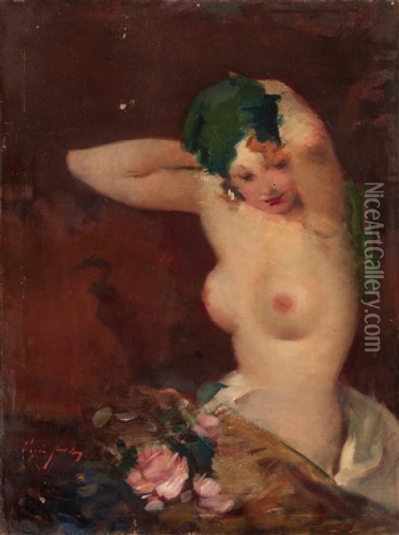 Nude Oil Painting - Bertalan (Bartholomaus) Vigh