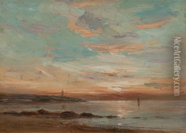 Evening Lossiemouth Oil Painting - David West