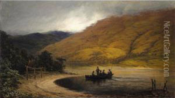 Anglers On A Loch Oil Painting - George-Paul Chalmers