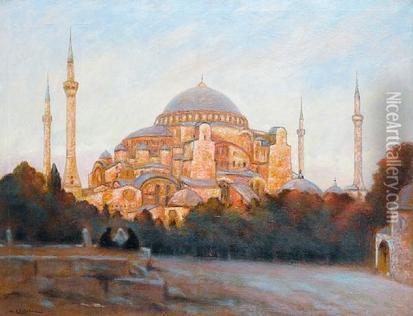 Hagia Sophia, Istanbul Oil Painting - Henry D Estienne