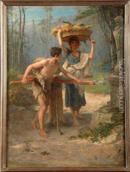 Le Droit De Passage Oil Painting - Joseph Stallaert