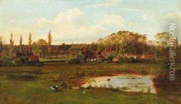 Theydon Bois, Essex Oil Painting - Francis M. Trappes