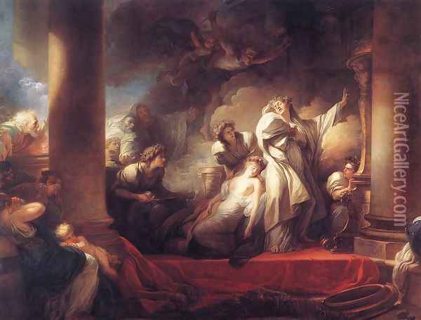Coresus Sacrificing himself to Save Callirhoe 1765 Oil Painting - Jean-Honore Fragonard