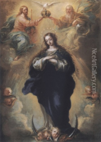 Coronation Of The Virgin Oil Painting - Jose Antolinez