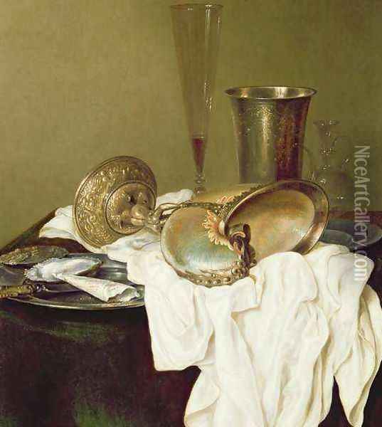 Still Life with a Nautilus Cup Oil Painting - Gerrit Willemsz. Heda