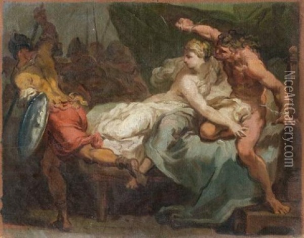Samson Et Dalila (study) Oil Painting - Gaetano Gandolfi
