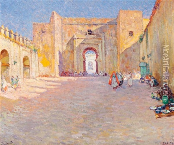 Fez, North Africa Oil Painting - Ulisse Caputo