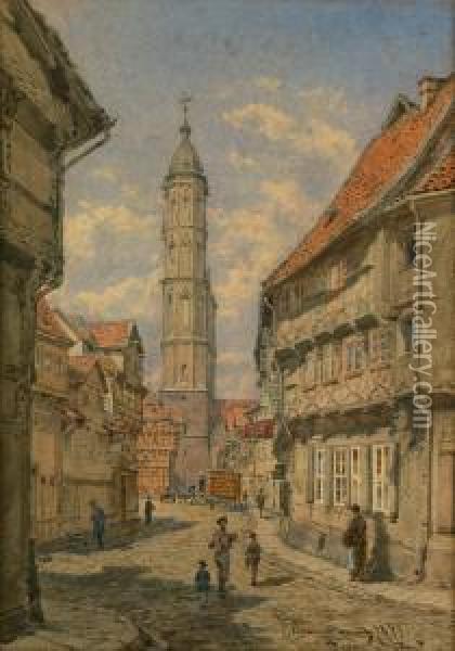 Andreaskirche Mit Der Alten Waage In Braunschweig Oil Painting - Franz Alt