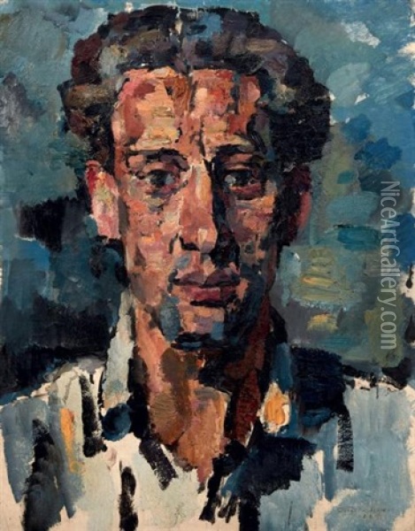 Portrait De Rolando, 1928 Oil Painting - Otto Hettner