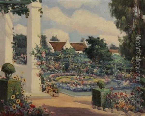 The Studio Garden Oil Painting - Pieter Hugo Naude