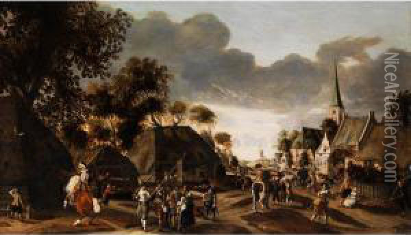 Plunderung Eines Niederlandischenstadtchens Oil Painting - Pieter I Van Der Hulst