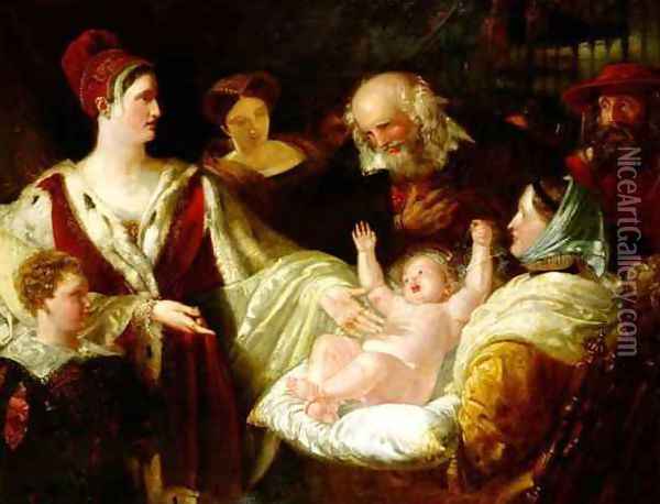 Mary Queen of Scots When an Infant Oil Painting - Benjamin Robert Haydon