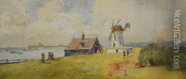 Lytham Windmill Oil Painting - Walter Eastwood