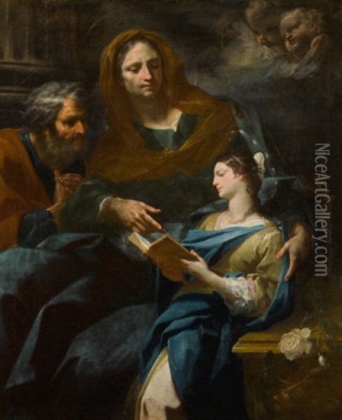 The Education Of The Virgin Oil Painting - Corrado Giaquinto