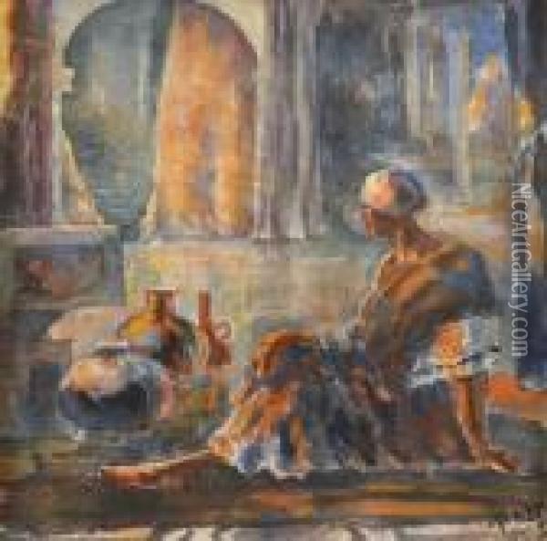 Orientalist Scene Oil Painting - Frederick Arthur Bridgman