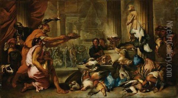 A Pagan Sacrifice Oil Painting - Giovanni Benedetto Castiglione
