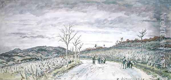The Col du Balbins and the Montagne de Ornacieux, 1880 Oil Painting - Johan Barthold Jongkind