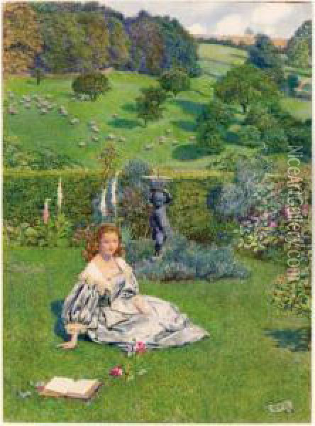 The Rose Oil Painting - Eleanor Fortescue Brickdale