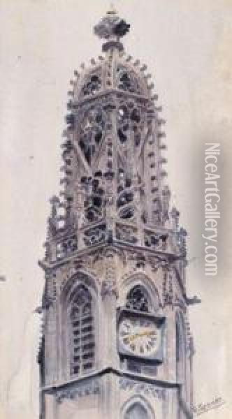 Der Turm Von Maria Am Gestade Oil Painting - Ernst Graner