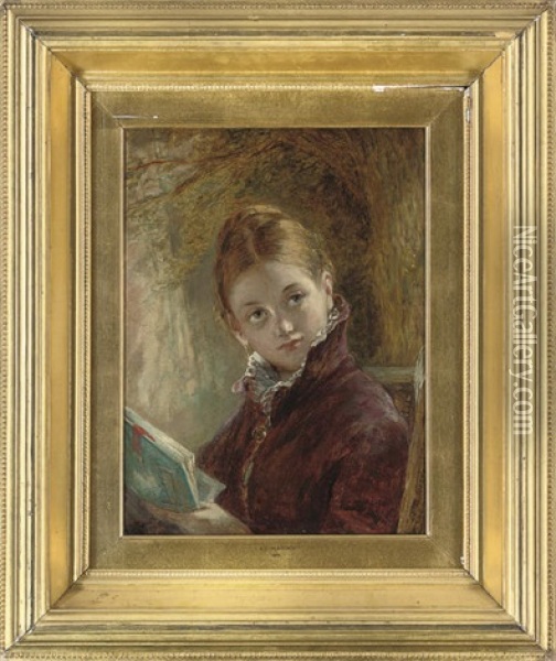 A Quiet Read Oil Painting - Augustus Edwin Mulready