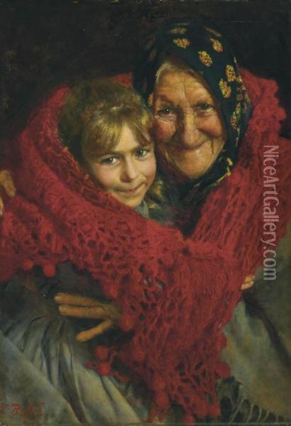 Grandmother And Child Oil Painting - Gaetano Bellei