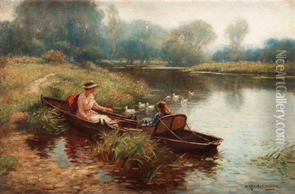 Backwater On The Ouse Oil Painting - William Kay Blacklock