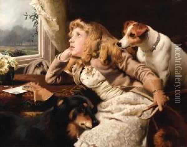 No Ride Today Oil Painting - Charles Burton Barber