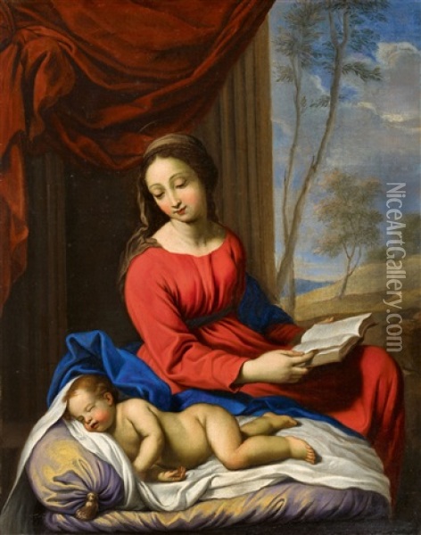 The Virgin And Child Oil Painting - Nicolas Mignard