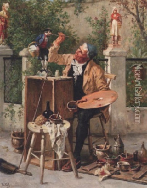 The Finishing Touch Oil Painting - Jan David Col