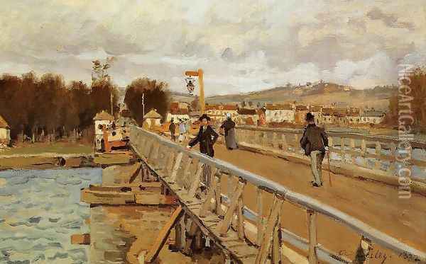 Footbridge at Argenteuil, 1872 Oil Painting - Alfred Sisley