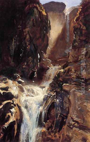 A Waterfall Oil Painting - John Singer Sargent