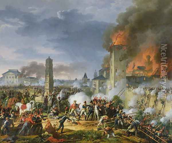 The Attack and Taking of Ratisbon, 23rd April 1809, 1810 Oil Painting - Charles Thevenin